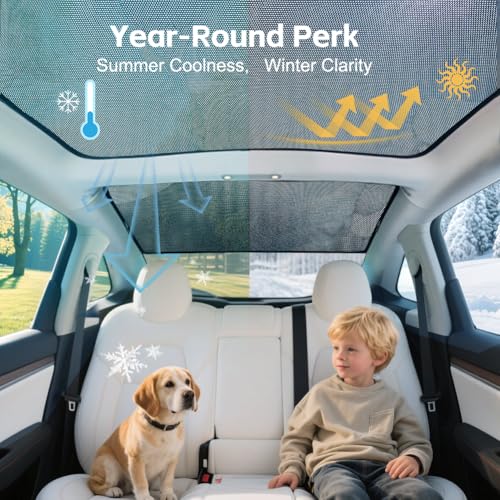 Image of Lightweight mesh Sunshade Roof for Tesla Model 3(2020-2025),2 in 1 Upgraded Sunroof Windshield Shade,Foldable Front & Rear Sunroof UV & Heat Insulation Glass Roof Sun Shade for Model 3 Accessories