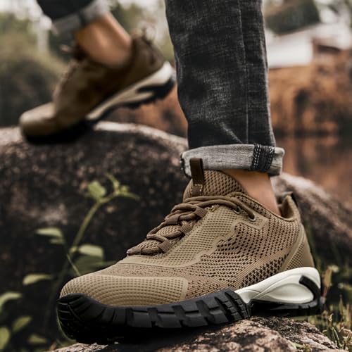 Image of LEDINEY Mens Hiking Shoes Waterproof Lightweight Ankle Boots Outdoor Trekking Camping Walking Quest
