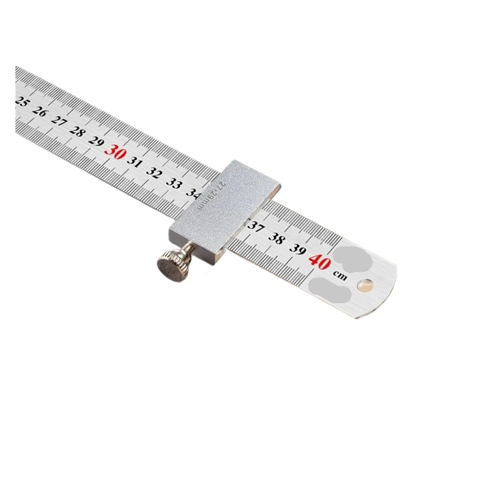 Ygleeuli One Color Ruler Stops Fences Positioning Woodworking Tools Carpentry Steel Ruler Limit Block Measuring Marking Gauge(With 40Cm Ruler)