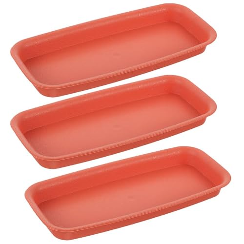 Yardwe 3 bandejas grandes de plástico para regar, macetas rectangulares para interiores, exteriores, suministros de jardín, 33 x 14 cm