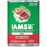 IAMS PROACTIVE HEALTH Adult Soft Wet Dog Paté Food With Lamb and Rice, (12) 13.0 oz. Cans
