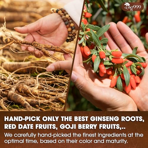 Image of TOG999 30 Bags Ginseng Seven Treasures Kidney Tea, Traditional Chinese Formula for Men & Women, Daily Balance & Herbal Cleansing Routine, 100% Natural Ingredients, Caffeine Free, Non-GMO, Vegan