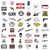 BulbaCraft 100Pcs Funny Gun Stickers, Firearm Stickers, Guns and Ammo Decals, Tactical Military Army Laptop Decals, Gifts for Women & Men #2