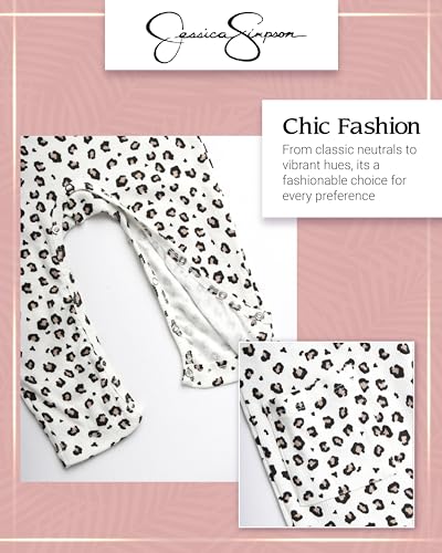 Jessica Simpson Baby Girls' Romper - Overall Jumpsuit with Hat or Headband - Long Sleeve Bodysuit for Newborns/Infants, 0-24M3