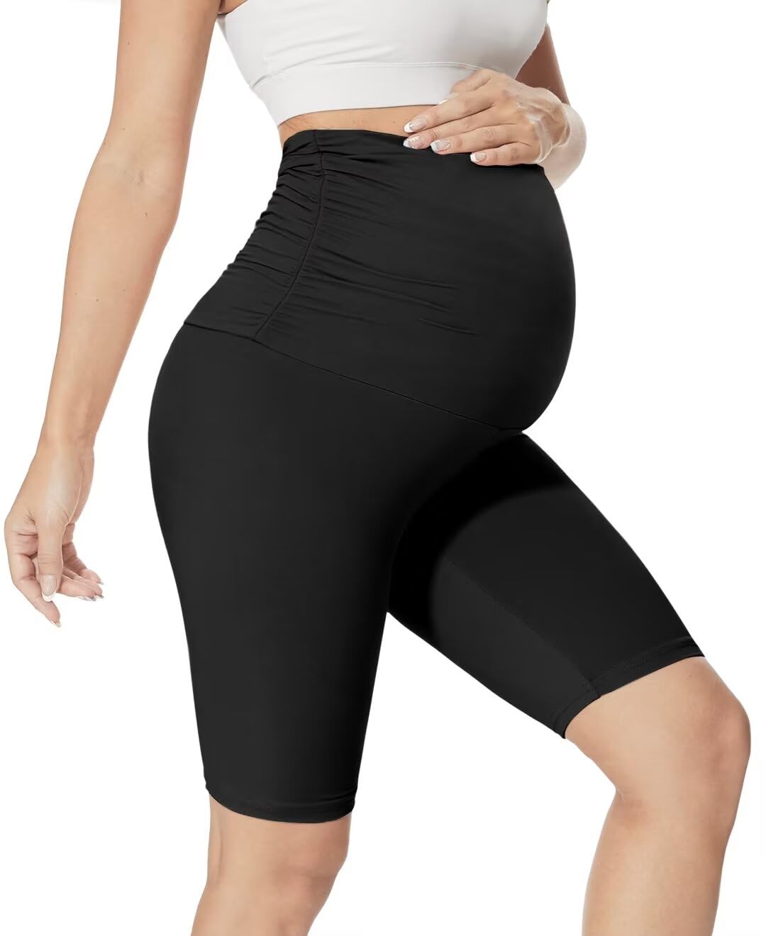 QGGQDD Kurze Umstandsleggings Damen Umstands Radlerhose Umstandshose Kurz Schwangerschaft Für Schwangere