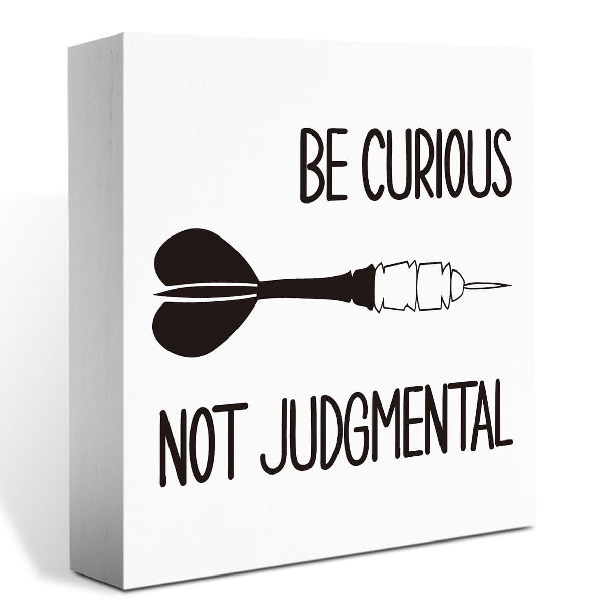 Inspirational Ted Gift Lasso Be Curious Not Judgemental Sign Man Cave TV Show Decor Home Office Desk Bedroom Cubicle Shelf Decor Soccer Football Coach Gifts for Ted Fans Lasso 5 X 5 Inch