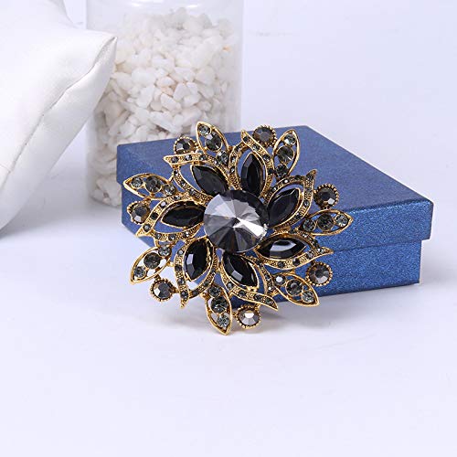 Image of COLORFUL BLING Rhinestone Leaf Brooch Pin - Red, Blue Vintage Jewelry Accessory Gifts Decoration