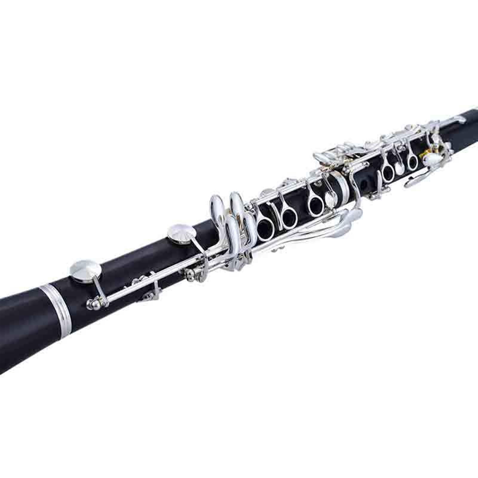 Clarinete Ébano Si Bemol 17 Teclas Plateadas Adecuadas Para Principiantes Para Tocar Y Realizar Exámenes