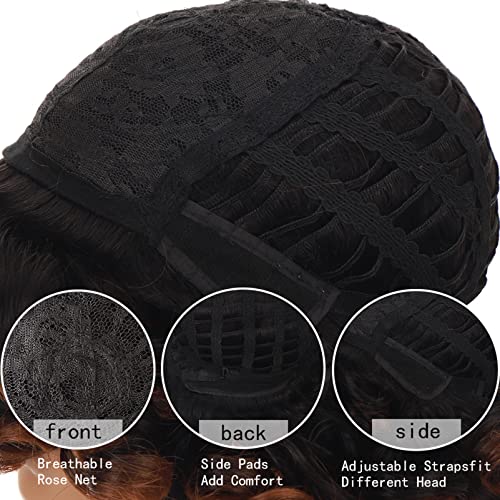 Perruque synthétique courte ondulée noire pour changer de look - 7