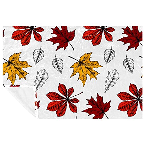 Couverture douce de qualité supérieure lit et canapé feuilles d'érable 150x100 - 2