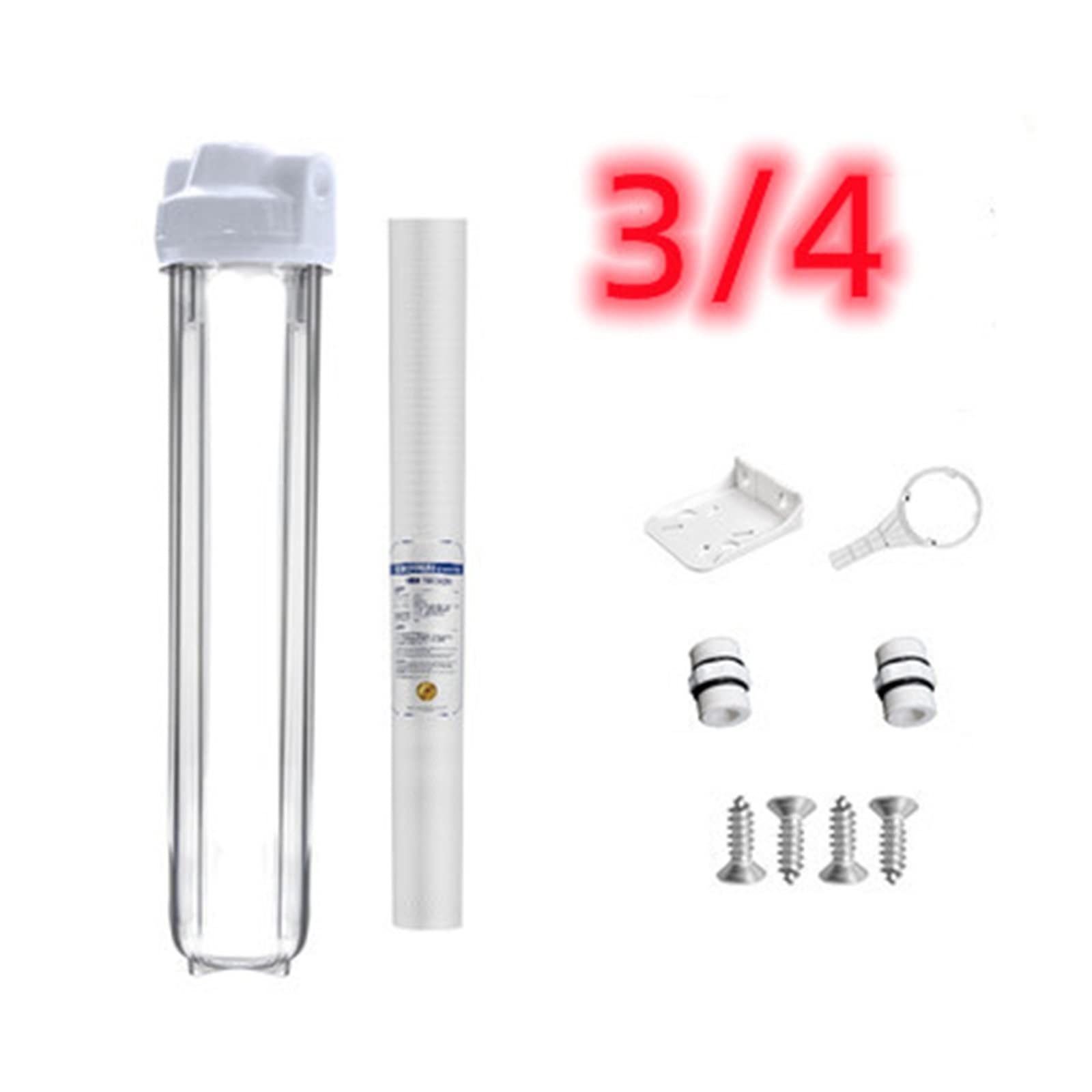 Cartucho Filtro Agua, Cartucho de carcasa de filtro de agua de 20 pulgadas de conexión rápida 1/2 3/4 for accesorios de filtro de agua filtro de sedimentos Pp(Bare metal)