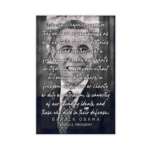 WANGCYJS Barack Obama Póster de Citas Motivacionales Imagen 6 Póster Lienzo Decoración Dormitorio Paisaje Oficina Habitación Decoración Regalo Sin Marco: 30 x 45 cm