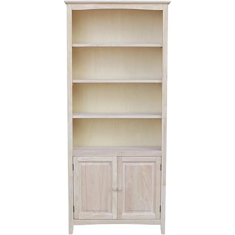 Unfinished Wood Bookcase, 72" Tall