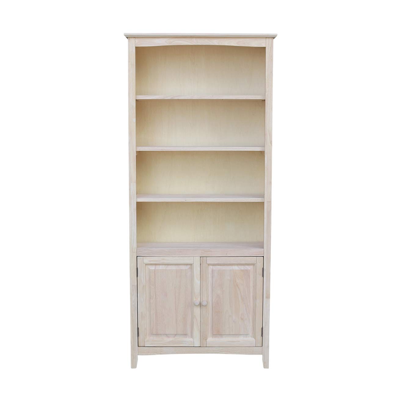 Solid Wood Shaker Bookcase - 72"H , Unfinished