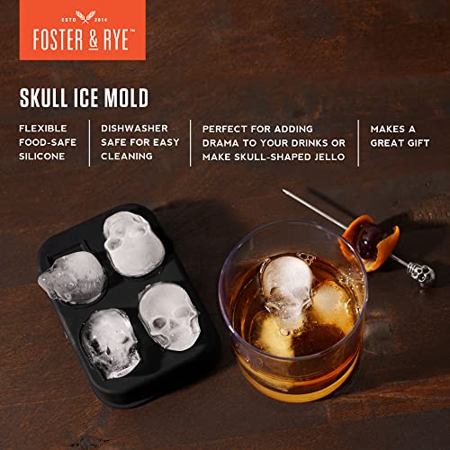Molde de hielo de silicona Foster & Rye calavera flexible miniatura 2
