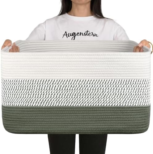 OIAHOMY Large Blanket Basket, 22”x17”x12” ...