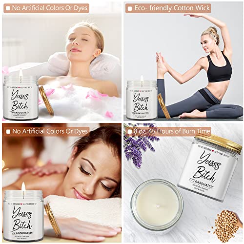 Corcup Graduation Gifts For Her 2023,Graduation Gifts Graduation 12 Oz Stemless Wine Tumbler Candles Set- College Student Gifts New Job Gift Graduated Women Congratulations Gifts (Glitter Gradation) #TOP3