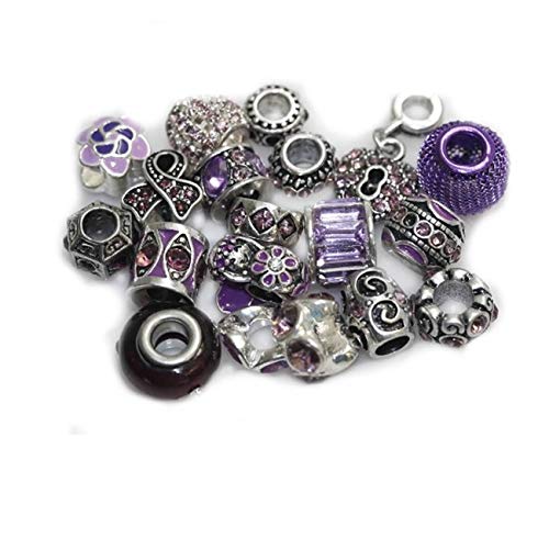 Sexy Sparkles Ten (10) of Assorted Shades of Rhinestone Beads Charms Spacers for Bracelets (Purple Amethyst)