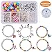 Produktbild SUNNYCLUE 1 Set 240 + Stück Perlen Charm Armband Craft Kits für Kinder Erwachsene Kinder DIY Schmuck Machen zu entwerfen und zu tragen - Make 6 Bettelarmband