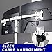 VIVO Dual LCD LED 21 to 32 inch Monitor Desk Mount, Heavy Duty, Adjustable Telescoping Arms, Flush Wall Setup, Fits 2 Screens, White, STAND-V002EW
