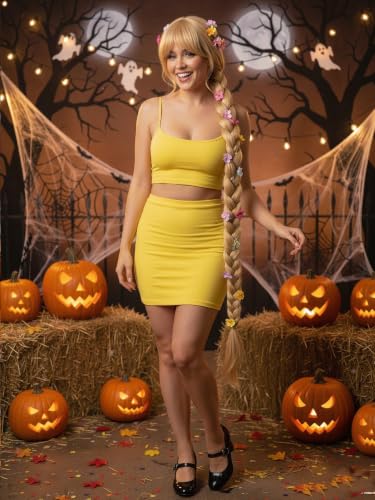 Image of BORIFLORS Women's Sexy 2 Piece Bodycon Mini Party Dresses Halloween Costume Strap Crop Top Short Skirt Set