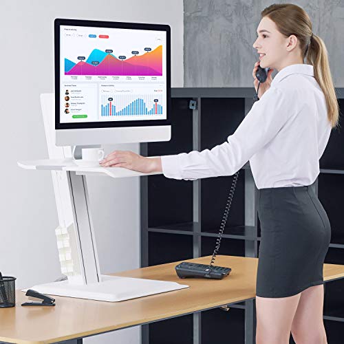 NB North Bayou Support pour Ordinateur Portable Poste de Travail assit Debout Sit-Stand Workstation (Blanc)