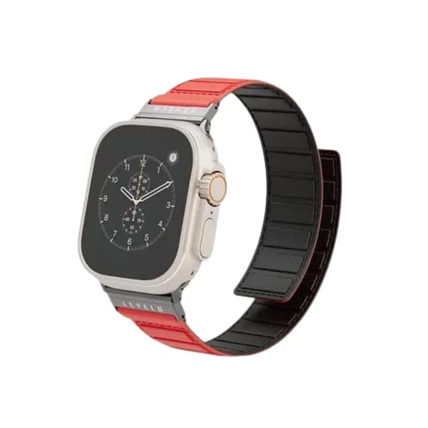LEVELOLevelo Magnet Roating Band Vogue for Apple Watch 45/44/42 - Black/Red