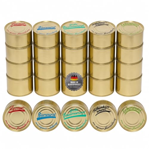 Schwarzwald Metzgerei: Großpaket Dosenwurst 25 x 400g - VORRATSPAKET - Vollkonserven | 1 Jahr...