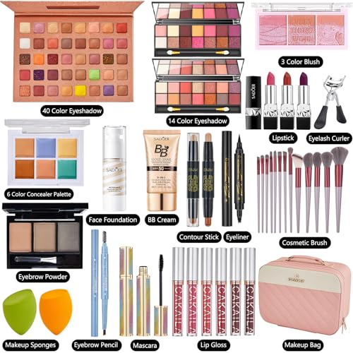 Makeup Kit for Women Full Kit, Make Up Gift Set, Makeup Bundle Includes Foundation Eyeshadow Palette BB Cream Concealer Blush Lipstick Eyeliner Mascara Cosmetic Brush Set - Image 3