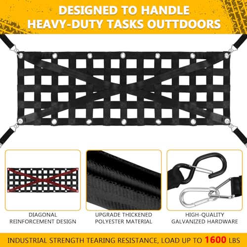 Twopone 18*55" TAILGATE CARGO NET FOR TRUCK BED Tailgate Net For Full Size Truck thumb #2