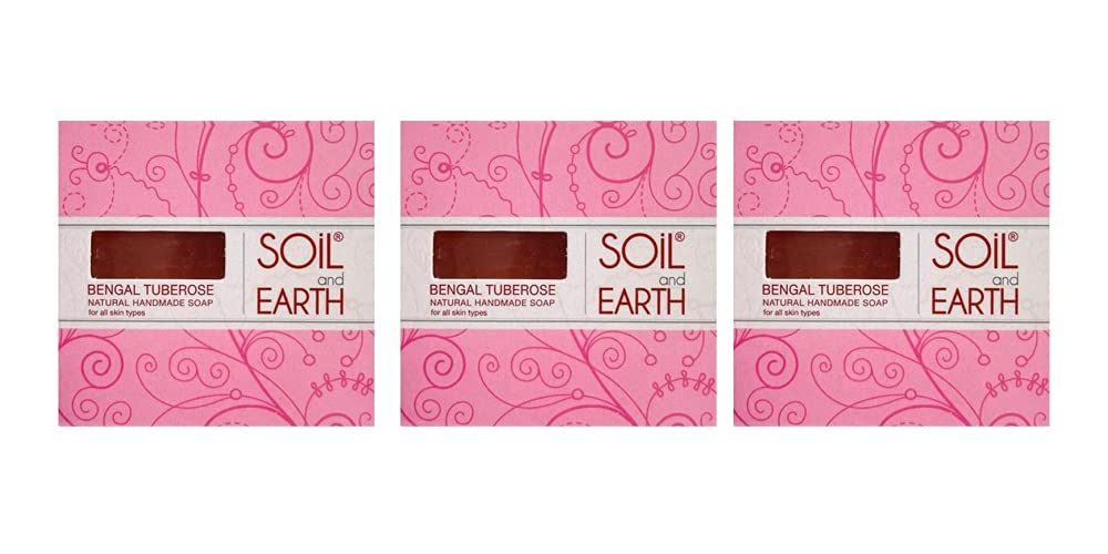 SOIL AND EARTH HANDMADE NATURAL SOAPS (BENGAL TUBEROSE)_3 X 125 gm/ 4.4 oz.