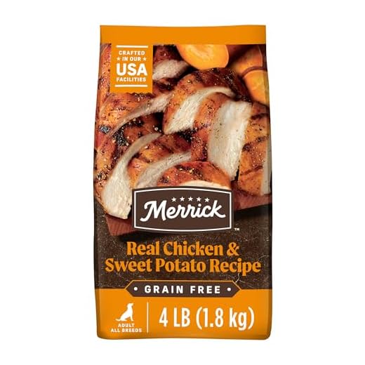 Merrick Premium Grain Free Dry Adult Dog Food, Wholesome And Natural Kibble With Real Chicken And Sweet Potato - 4.0 lb. Bag