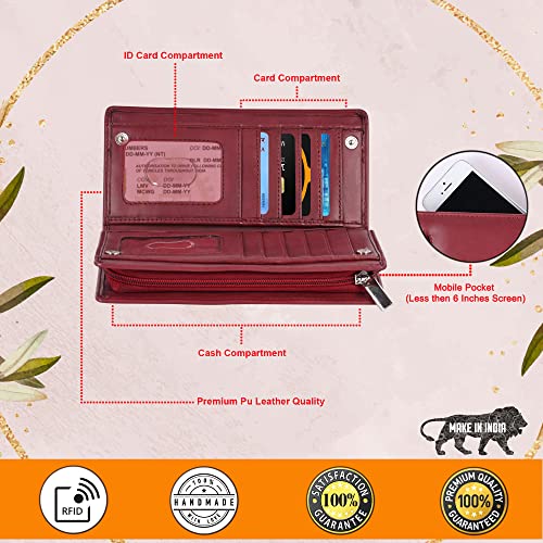 Image of Fabric Women wallet (Cherry Red)