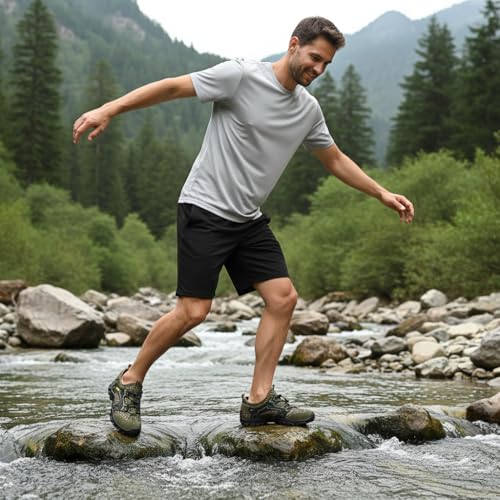 Image of FLARUT Men's Sandals Barefoot Hiking Shoes Quick Dry Breathable Mesh Lightweight Outdoor Training Water Walking Shoes