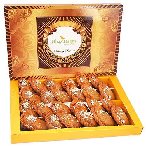 Ghasitaram Gifts Holi Sweets/ Holi Gift/ Holi Hampers/ Holi Sweets Healthy Wheat Gujiya Box (800 g)|Sweets|Sweets Gift Pack|Diwali Sweets|Indian Mithai|Diwali Sweets Gift Box|Sweets Gift Box|