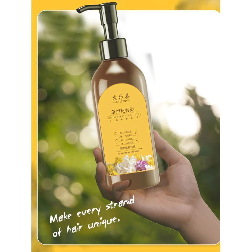 Image of PIARA Japanese Hair Dye Shampoo for Women & Men, All Hair Types, Natural & Long-Lasting Color, Ammonia-Free, Paraben-Free, 300ml