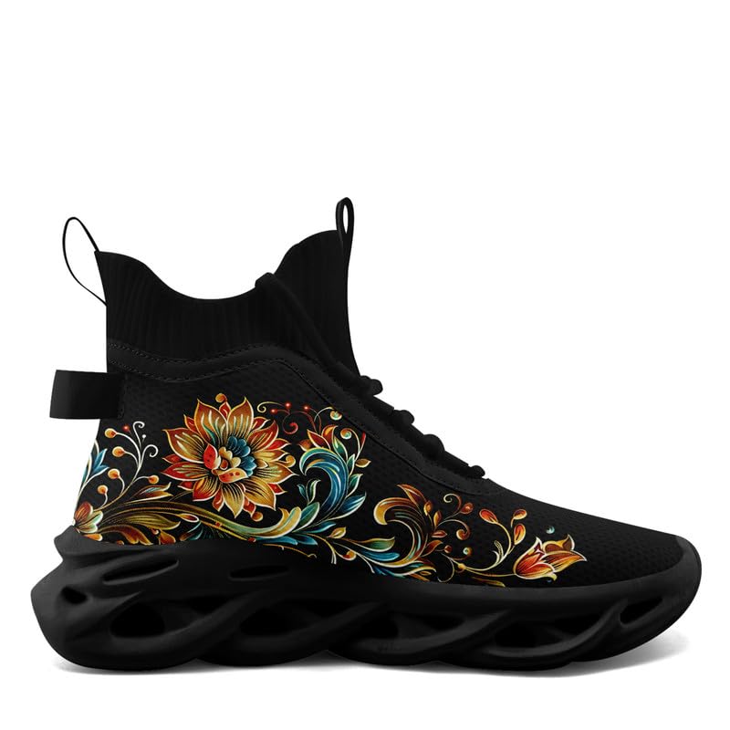 Wide Toe Mid-top Boots for Women Mesh Slip On Fashion Walking Shoes Lightweight Lace-up Workout Sneakers Anti-skid2