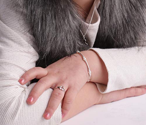 Precious Pieces Sterling Silver Baby Ring with Heart and April CZ Simulated Birthstone2