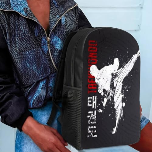Cool Taekwondo Print Backpack for Elementary College Teenagers School Bag Travel Beach Daypack Boys Girls Shoulders School Backpack3