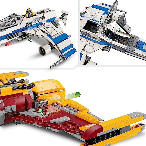 Star Wars E-Wing della Nuova Repubblica vs. Starfighter di Shin Hati, Set Serie Ahsoka con 2 Veicoli Giocattolo, Figura di Droide, 4 Minifigure e 2 Spade Laser 75364 - Lego - Immagine 3