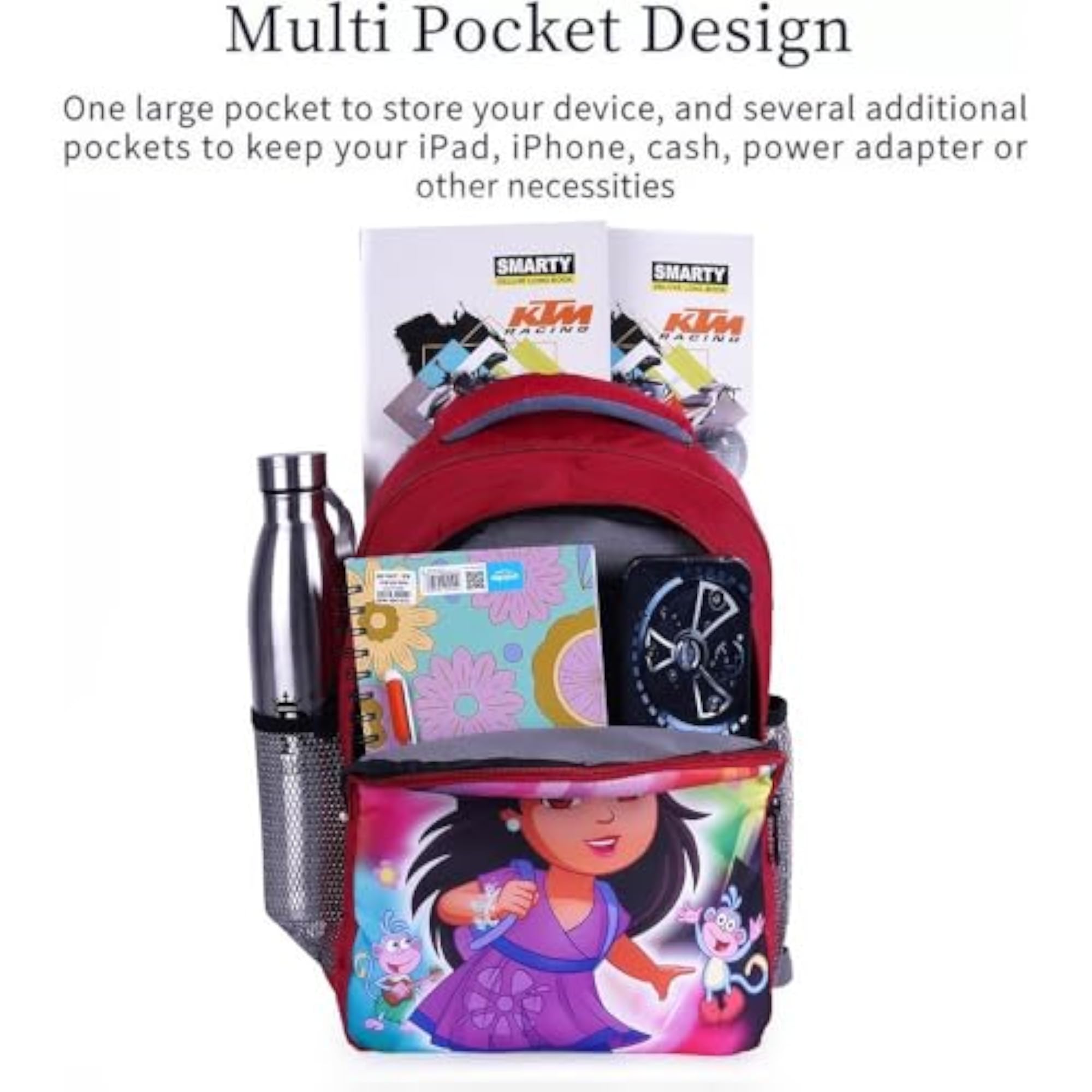 Polyester Kids Primary School Backpack, Cartoon Print