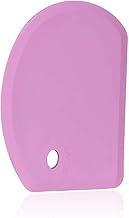 Sapid Silicone Bowl Scraper Flexible Curved Edge, Food Grade Bench Dough Scraper for Baking Sourdough Bread, Cake, Fondant Icing, Heat- Resistance Kitchen Dish Pan Scrapers (5.98"×4.3", Purple)