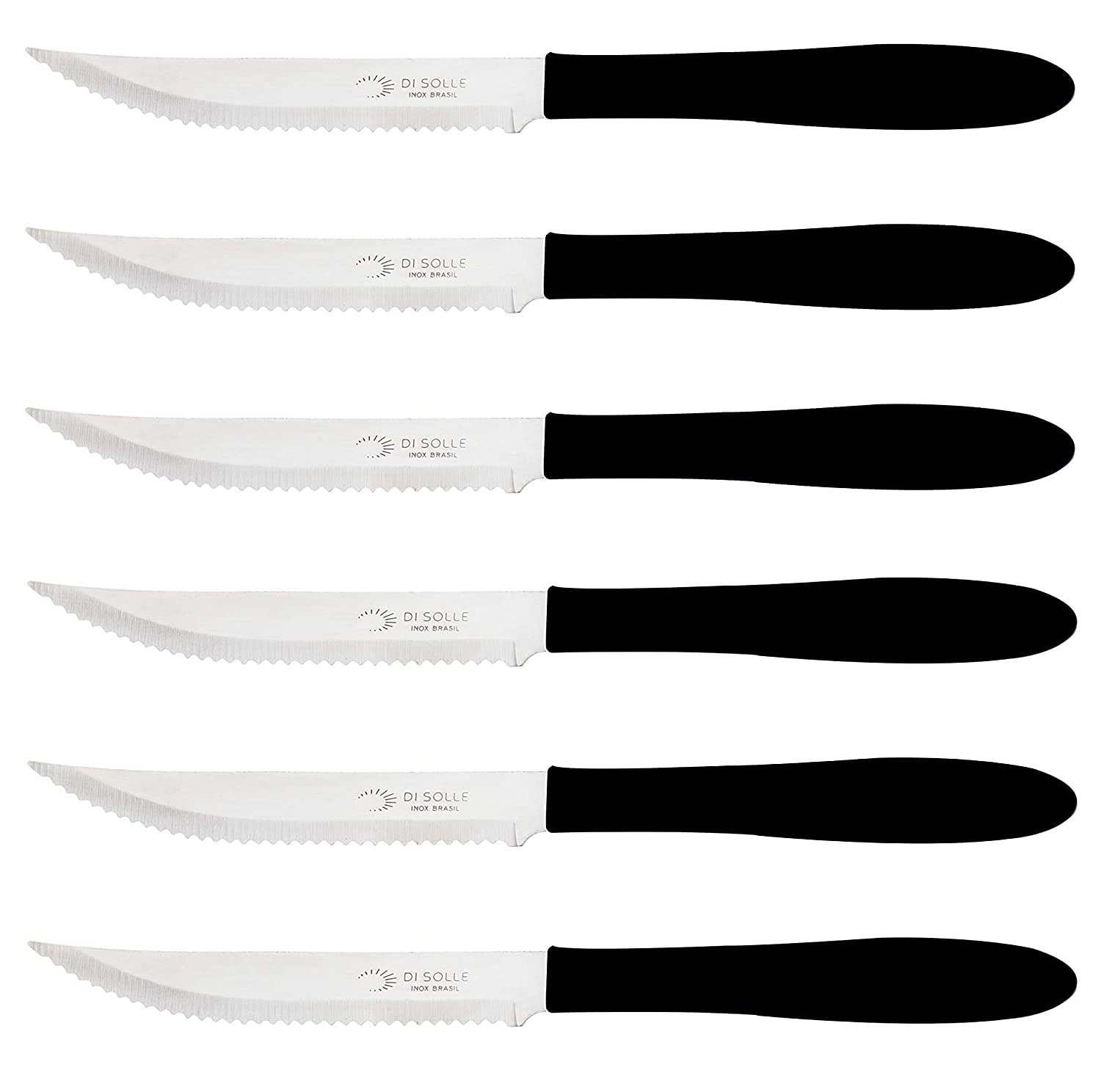 Steak Knife - 6 pcs - Black - Brazil