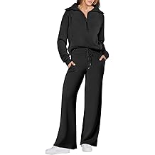 Women 2 Piece Outfits 2025 Fall Fashion Airport Wide Leg Pants Lounge Set Leisure Travel Vacation Clothes Sweatsuits