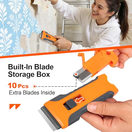 Image of WRAPXPERT Wallpaper Tools, Smoothing Tool Kit for Peel and Stick Wallpaper /Contact Paper /Vinyl Backsplash Applying, with Squeegee Smoother, Seam Roller, Razor Scraper, Knife and Blades