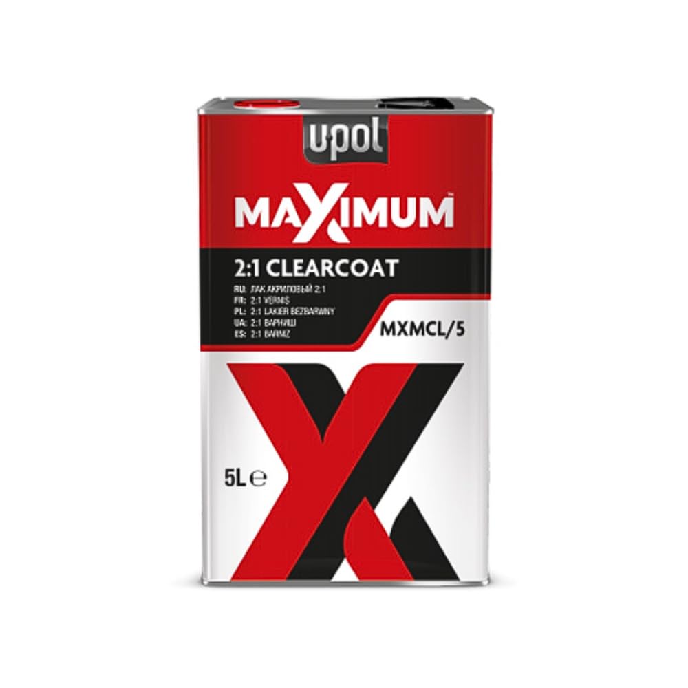 U-Pol Maximum 2K Hs Clearcoat Lacquer 5 Litre With Fast Hardener 2.5 Litre - 7.5 Litre Pack