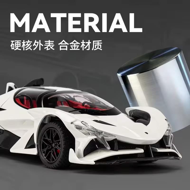 Image of 1:24 Big Apollo Evo Super Car Toy Car Metal Pull Back Diecast Car with Openable Door and Sound Light, Gifts Toys for Kids,black