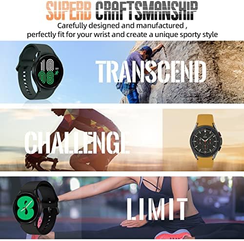 Kitway Silicone Strap Compatible with Samsung Galaxy Watch 4 40mm 44mm, Galaxy Watch 4 Classic, Galaxy Watch 5 40mm 44mm, Galaxy Watch 5 pro 45mm, Sport Straps No Gap Wristband for Men Women(4 Color)