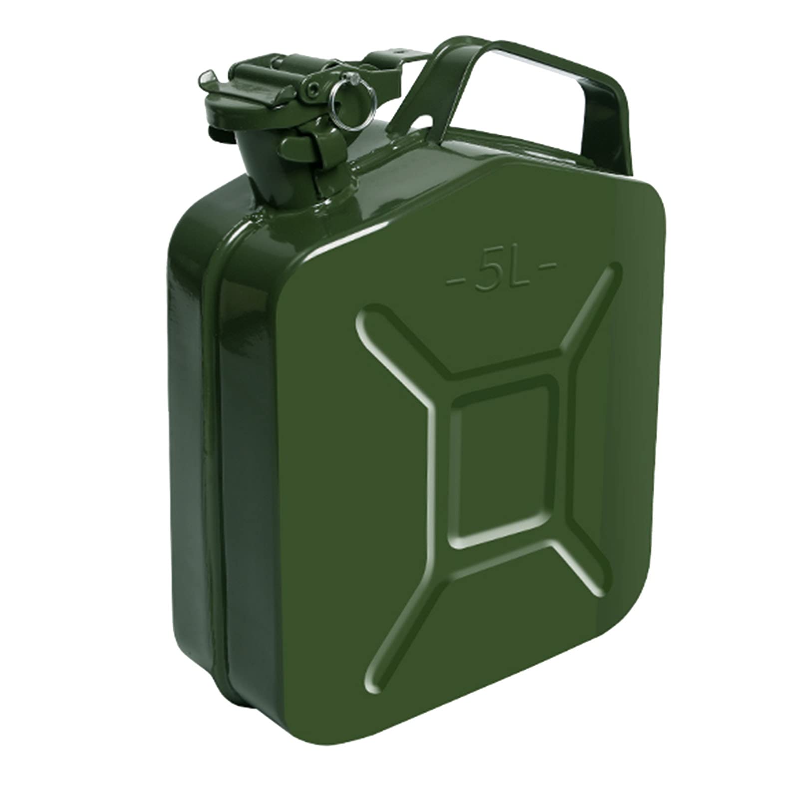 Benzinkanister Benzinkanister Kraftstoffkanister Metall, mit UN-Zulassung, Bauart geprüft, für Benzin und Diesel, Olivgrün, 5L,10L,20L