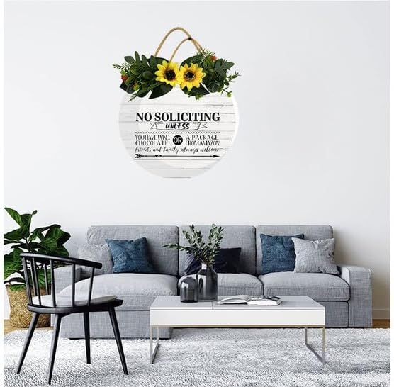 Cartello Metallico Vintage Qizohe 'No Soliciting' 12,7x25,4 Cm Con Corda, Perfetto Per Porte E Cortili